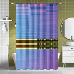 Glitched Vaporwave Hack The Planet Shower Curtain 48  X 72  (small)  by WetdryvacsLair