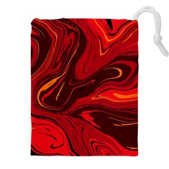 Red Vivid Marble Pattern Drawstring Pouch (4xl) by goljakoff