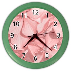 Coral Colored Hortensias Floral Photo Color Wall Clock by dflcprintsclothing