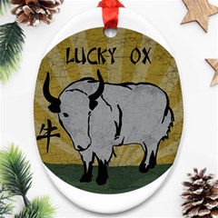 Chinese New Year ¨c Year Of The Ox Oval Ornament (two Sides) by Valentinaart