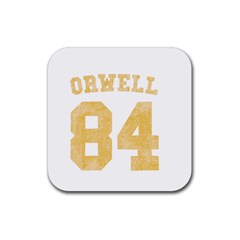 Orwell 84 Rubber Coaster (square)  by Valentinaart