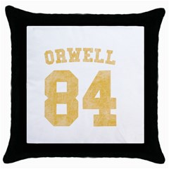 Orwell 84 Throw Pillow Case (black) by Valentinaart