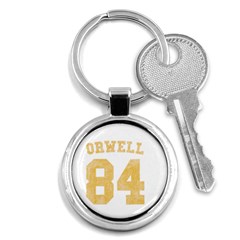 Orwell 84 Key Chain (round) by Valentinaart