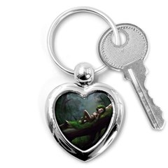 Wooden Child Resting On A Tree From Fonebook Key Chain (heart) by 2853937