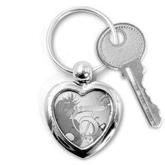 Dance Music Treble Clef Sound Girl Key Chain (heart) by Dutashop