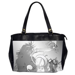 Dance Music Treble Clef Sound Girl Oversize Office Handbag (2 Sides) by Dutashop