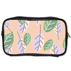 Leaf Pink Toiletries Bag (two Sides) by Dutashop