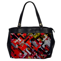 Maze Abstract Texture Rainbow Oversize Office Handbag by Dutashop