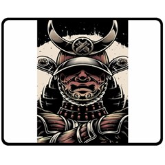 Samurai Oni Mask Fleece Blanket (medium)  by Saga96