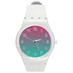 Teal Sangria Round Plastic Sport Watch (m) by SpangleCustomWear