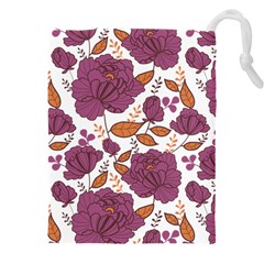 Pink Flowers Drawstring Pouch (4xl) by goljakoff