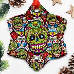 Sugar Skulls Snowflake Ornament (two Sides) by ExtraAwesomeSauce