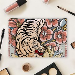 White Tiger Cosmetic Bag (large) by ExtraAwesomeSauce