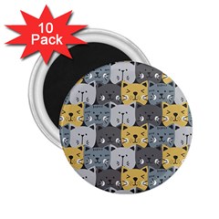 Cute Cat Pattern 2 25  Magnets (10 Pack)  by ExtraAwesomeSauce