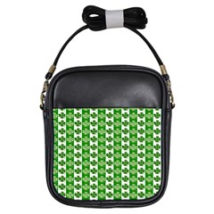 Clover Leaf Shamrock St Patricks Day Girls Sling Bag by Dutashop