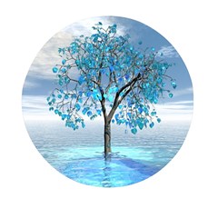 Crystal Blue Tree Mini Round Pill Box by icarusismartdesigns