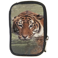 Swimming Tiger Compact Camera Leather Case by ExtraAwesomeSauce