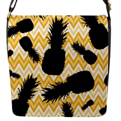 Ananas Chevrons Noir/jaune Flap Closure Messenger Bag (s) by kcreatif