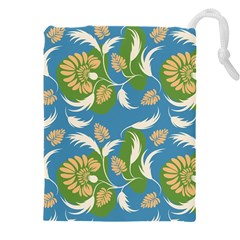 Folk Floral Pattern  Flowers Print  Drawstring Pouch (4xl) by Eskimos