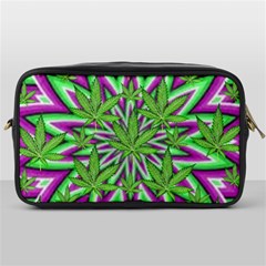 Purple, White, Green, Marijuana, Leaves, Cbdoilprincess  5de76707-e767-40d0-a70d-e7c36407f0a3 Toiletries Bag (one Side) by CBDOilPrincess1