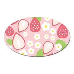 Strawberries Oval Magnet by yeogijeogie