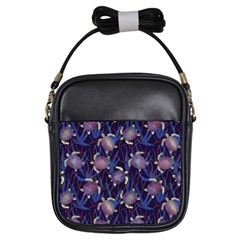 Turtles Swim In The Water Among The Plants Girls Sling Bag by SychEva