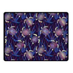 Turtles Swim In The Water Among The Plants Double Sided Fleece Blanket (small)  by SychEva