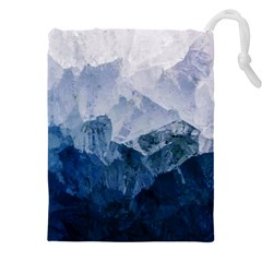 Blue Ice Mountain Drawstring Pouch (4xl) by goljakoff