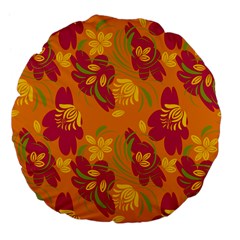 Folk Floral Pattern  Abstract Flowers Print  Seamless Pattern Large 18  Premium Flano Round Cushions by Eskimos