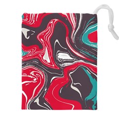 Red Vivid Marble Pattern 3 Drawstring Pouch (4xl) by goljakoff