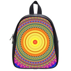 Neon Calliope Kaleidoscope Mandala School Bag (small) by CrypticFragmentsDesign