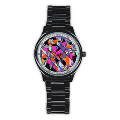 Abstract  Stainless Steel Round Watch by LW41021