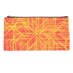 Orange/yellow Line Pattern Pencil Case by LyleHatchDesign