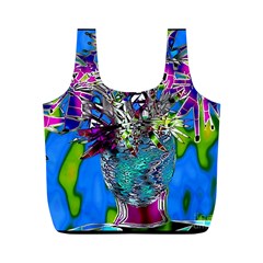 Exotic Flowers In Vase Full Print Recycle Bag (m) by LW323