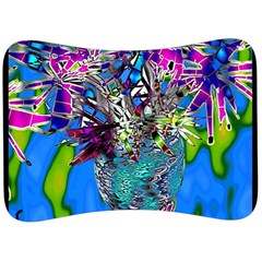 Exotic Flowers In Vase Velour Seat Head Rest Cushion by LW323