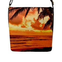 Sunset Beauty Flap Closure Messenger Bag (l) by LW323