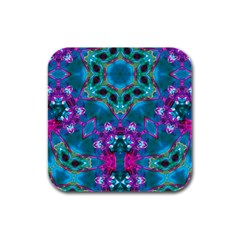 Peacock2 Rubber Square Coaster (4 Pack)  by LW323