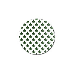 Weed At White, Ganja Leafs Pattern, 420 Hemp Regular Theme Golf Ball Marker by Casemiro