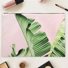 Palm Leaves On Pink Cosmetic Bag (xxl) by goljakoff