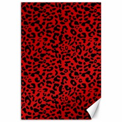 Red And Black Leopard Spots, Animal Fur Canvas 12  X 18  by Casemiro