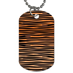 Tiger Stripes, Black And Orange, Asymmetric Lines, Wildlife Pattern Dog Tag (two Sides) by Casemiro