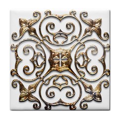 Gold Design Tile Coaster by LW323