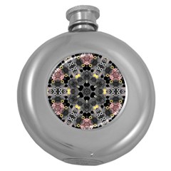 Abstract Geometric Kaleidoscope Round Hip Flask (5 Oz) by alllovelyideas