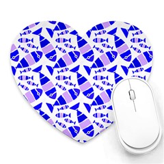 Fish-patern-color Heart Mousepads by alllovelyideas