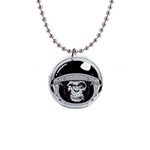 Spacemonkey 1  Button Necklace Front