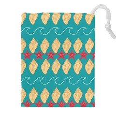 Starfish And Seashells  Sea Drawstring Pouch (5xl) by SychEva