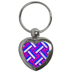 Pop Art Mosaic Key Chain (heart) by essentialimage365