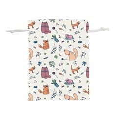 Funny Cats Lightweight Drawstring Pouch (l) by SychEva