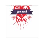 all you need is love Small Satin Scarf (Square) Front