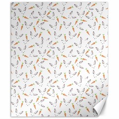 Cute Bunnies And Carrots Pattern, Light Colored Theme Canvas 20  X 24  by Casemiro